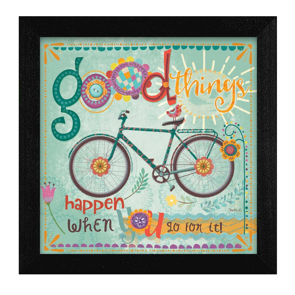 Good Things Happen Black Framed Print Wall Art - Homeroots - Flyclothing LLC
