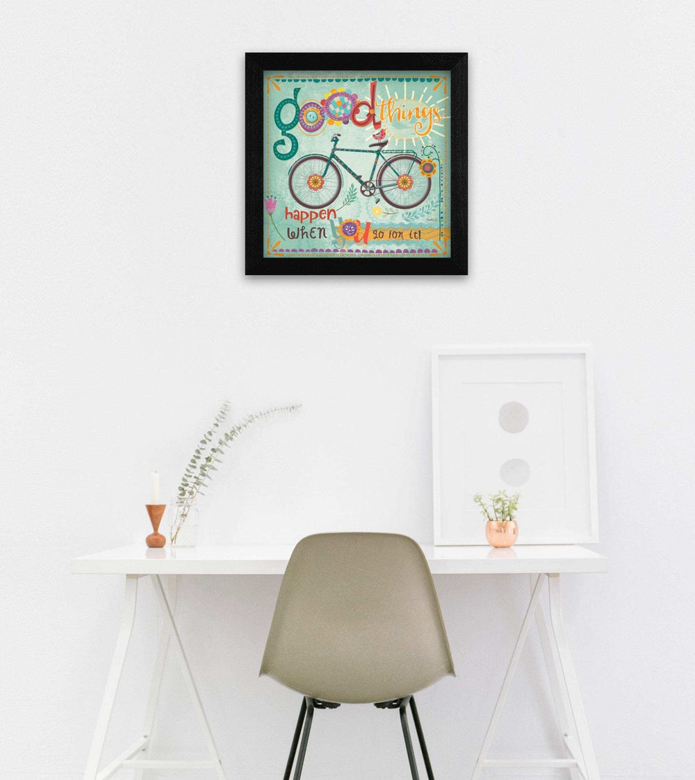 Good Things Happen Black Framed Print Wall Art - Homeroots - Flyclothing LLC