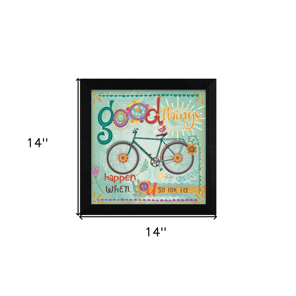 Good Things Happen Black Framed Print Wall Art - Homeroots - Flyclothing LLC