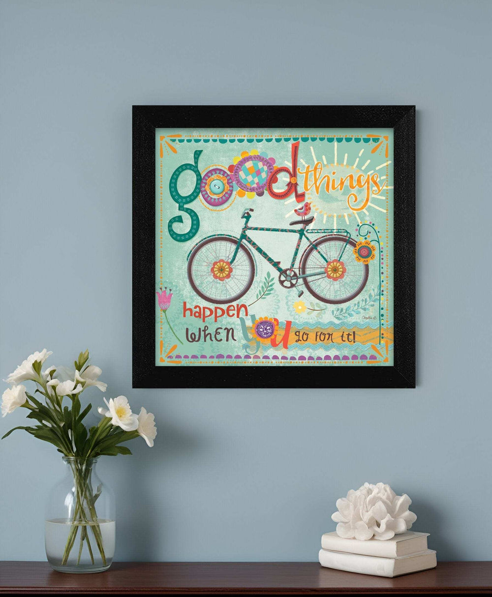 Good Things Happen Black Framed Print Wall Art - Homeroots - Flyclothing LLC