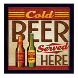 Cold Beer Served Here Black Framed Print Wall Art - Homeroots - Flyclothing LLC