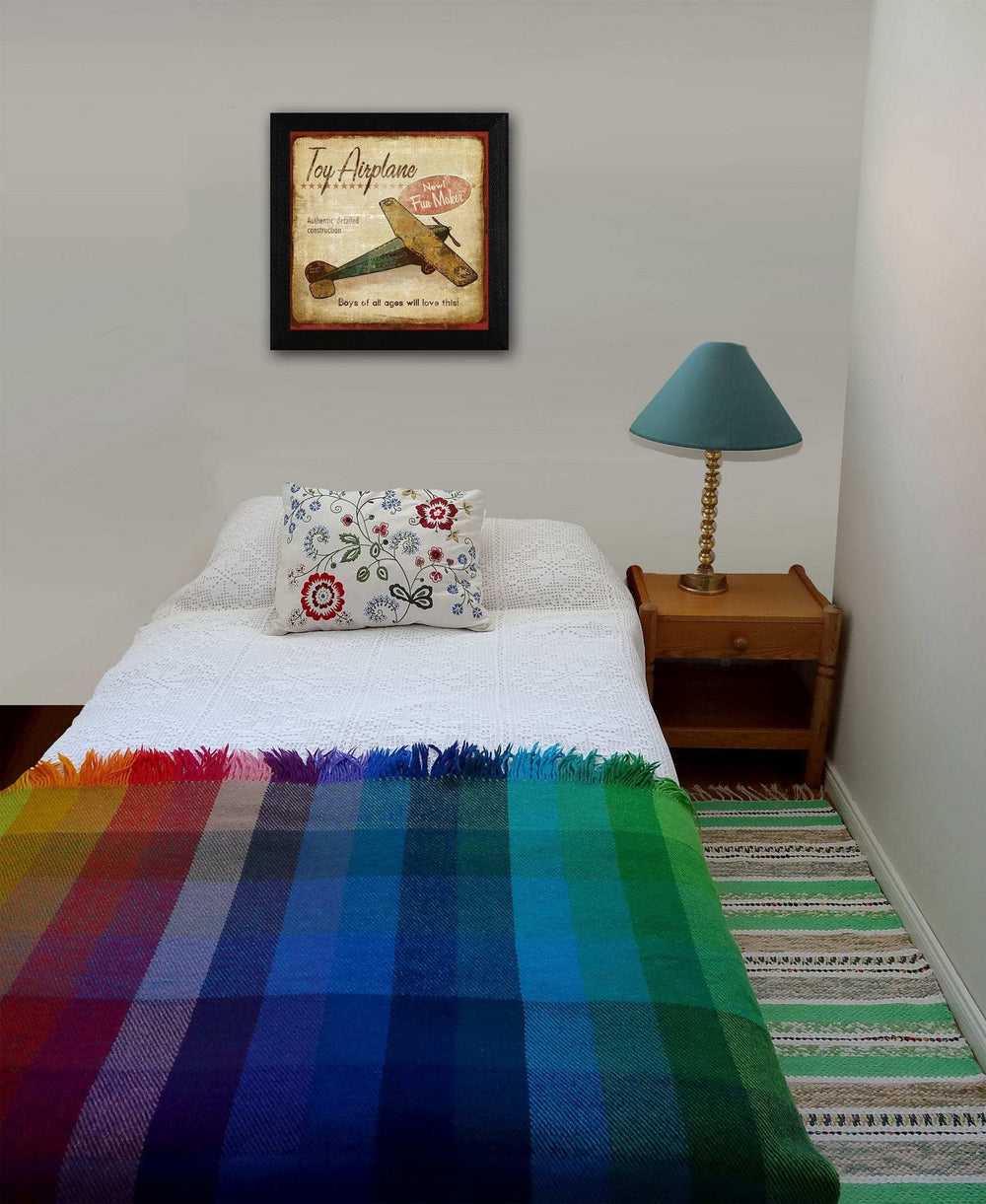 Toy Airplane Black Framed Print Wall Art - Homeroots - Flyclothing LLC