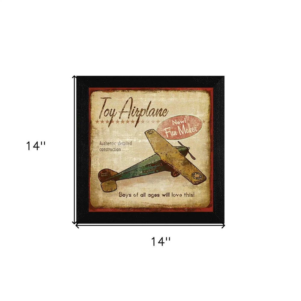 Toy Airplane Black Framed Print Wall Art - Homeroots - Flyclothing LLC