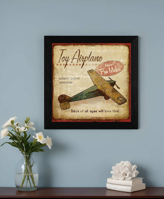 Toy Airplane Black Framed Print Wall Art - Homeroots - Flyclothing LLC
