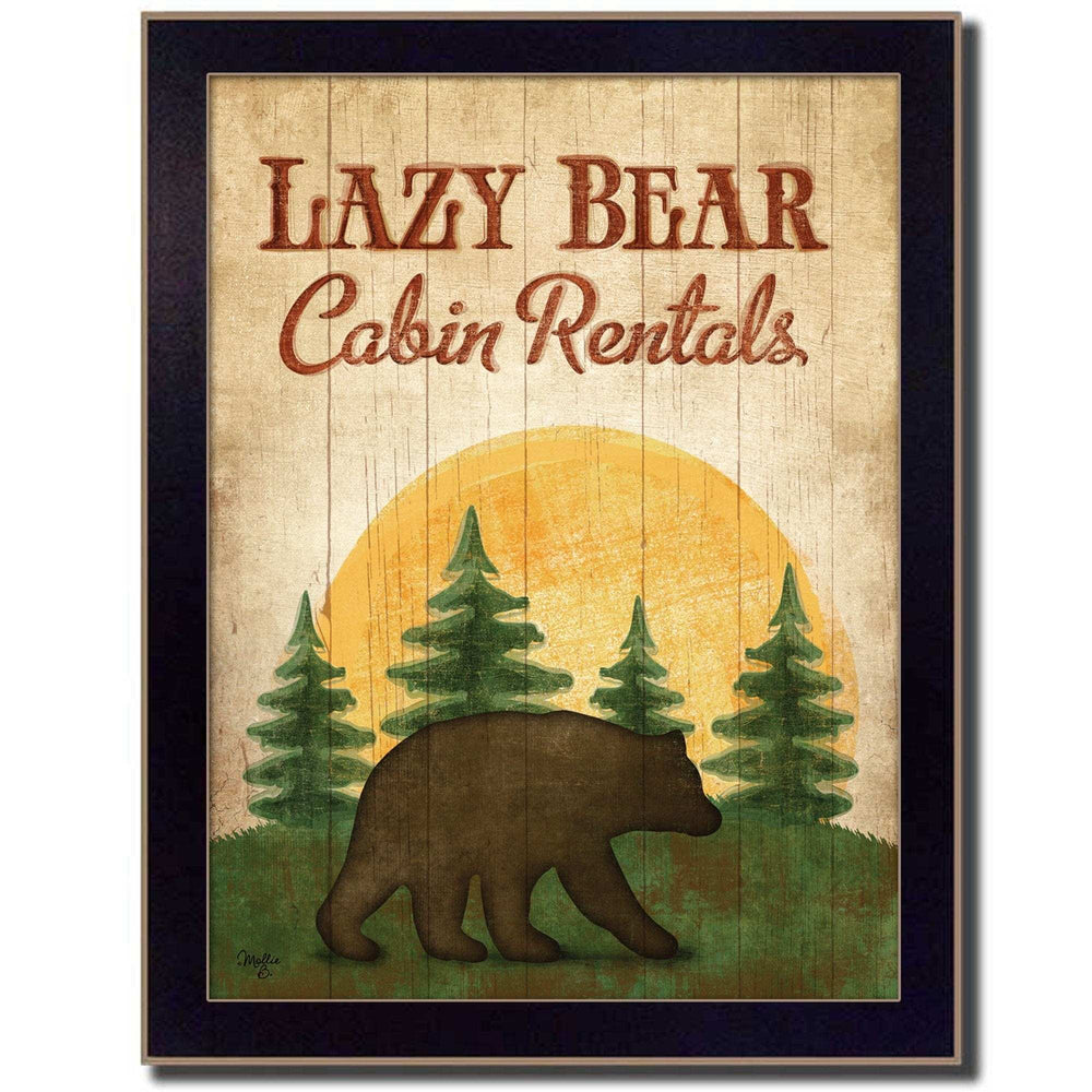 Lazy Bear 2 Black Framed Print Wall Art - Homeroots - Flyclothing LLC