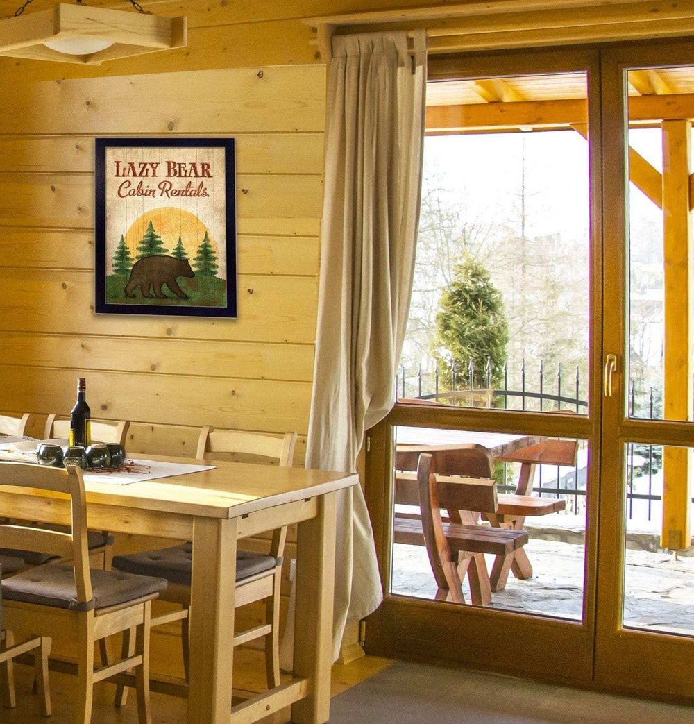 Lazy Bear 2 Black Framed Print Wall Art - Homeroots - Flyclothing LLC