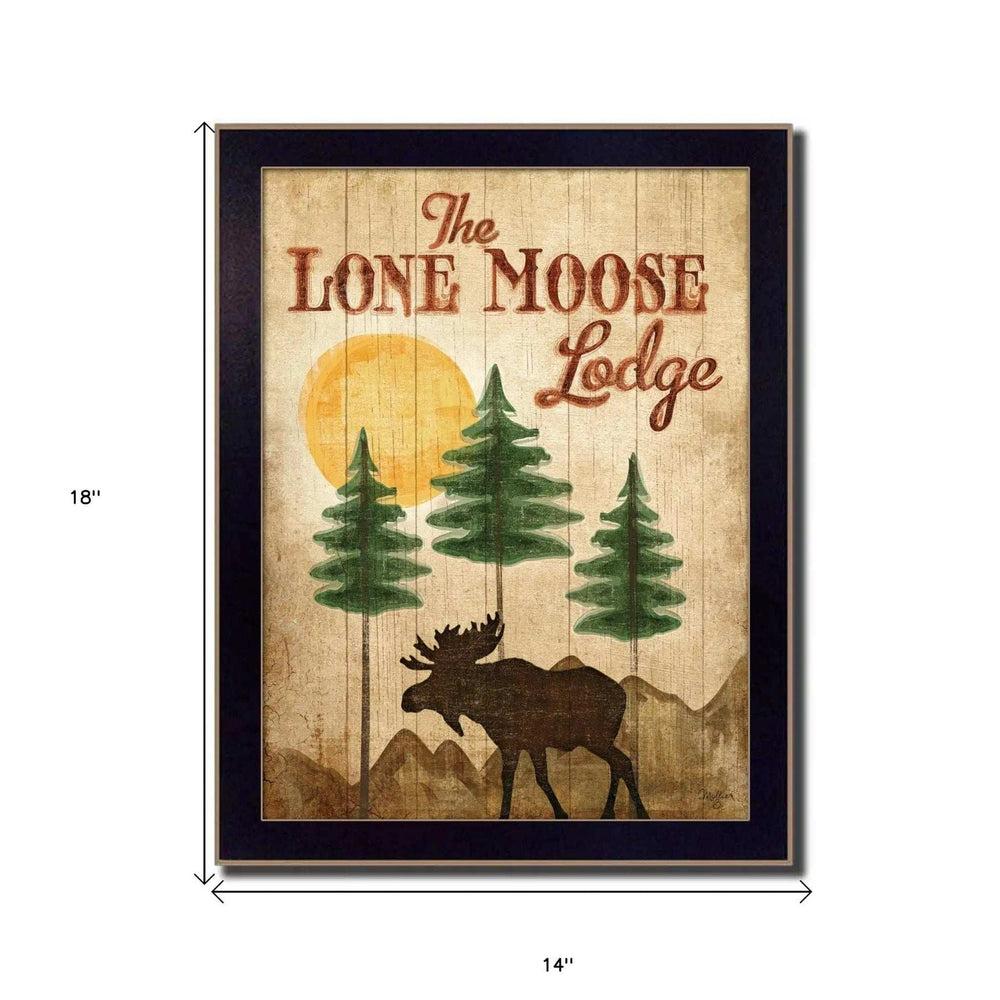 Lone Moose 2 Black Framed Print Wall Art - Homeroots - Flyclothing LLC