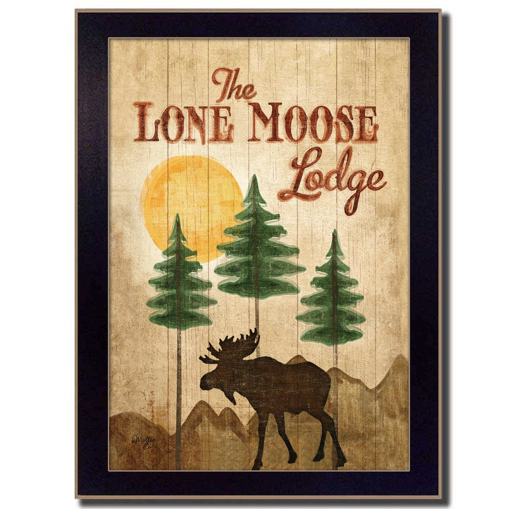 Lone Moose 1 Black Framed Print Wall Art - Homeroots - Flyclothing LLC