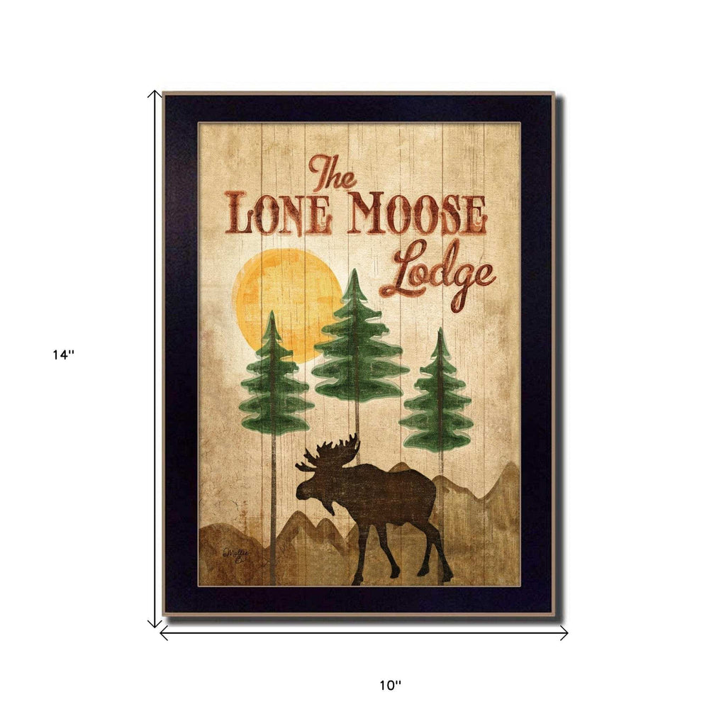 Lone Moose 1 Black Framed Print Wall Art - Homeroots - Flyclothing LLC