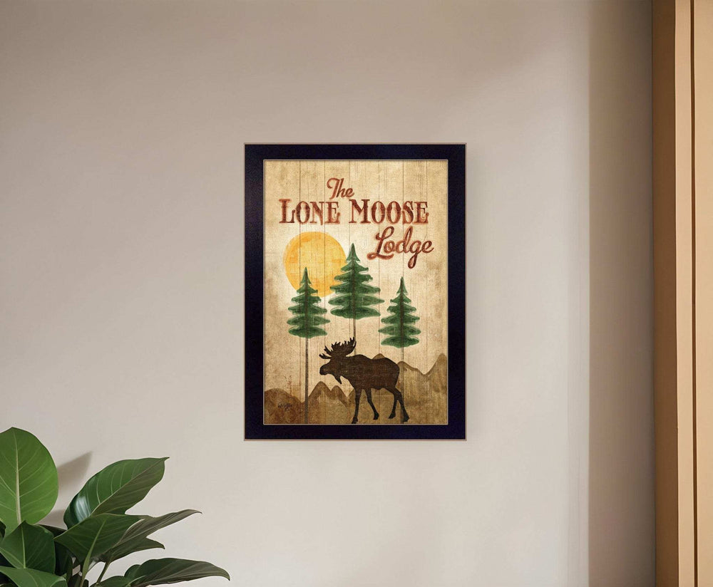 Lone Moose 1 Black Framed Print Wall Art - Homeroots - Flyclothing LLC