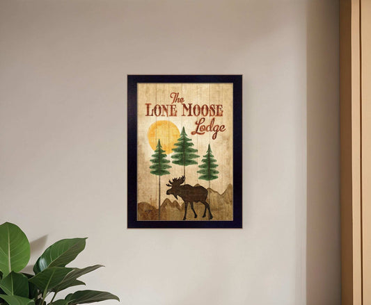 Lone Moose 1 Black Framed Print Wall Art - Homeroots - Flyclothing LLC