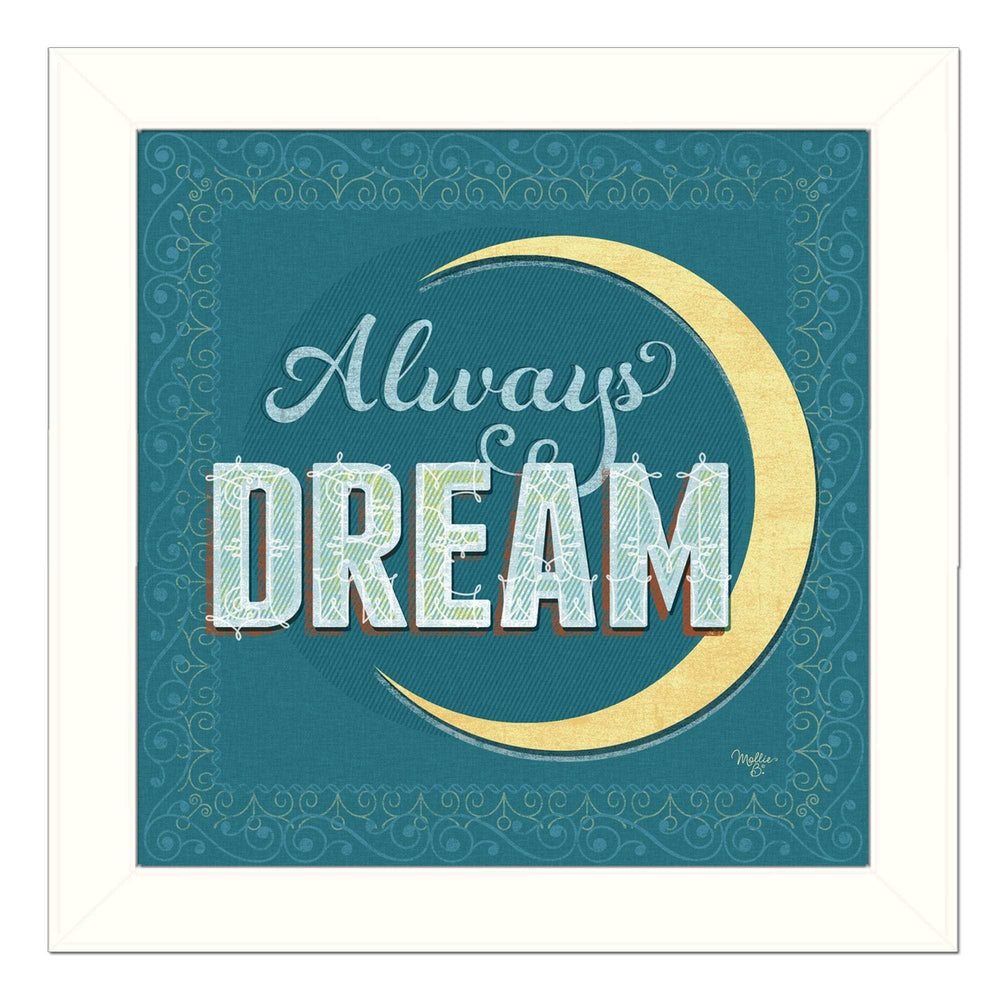 Always Dream White Framed Print Wall Art - Homeroots - Flyclothing LLC