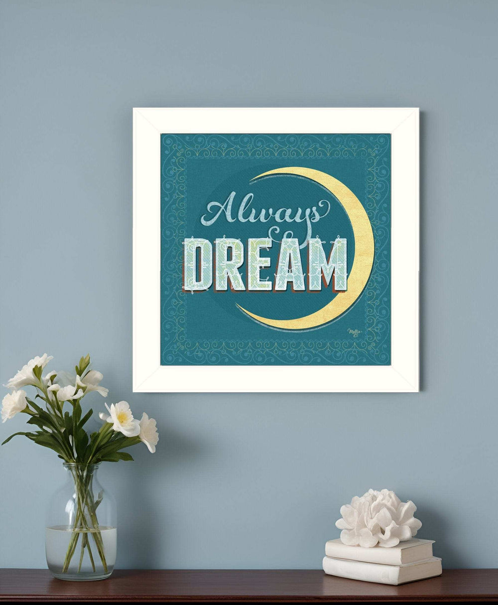 Always Dream White Framed Print Wall Art - Homeroots - Flyclothing LLC