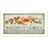 Welcome to the Beach White Framed Print Wall Art - Homeroots - Flyclothing LLC