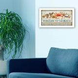 Welcome to the Beach White Framed Print Wall Art - Homeroots - Flyclothing LLC