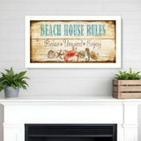Beach House Rules White Framed Print Wall Art - Homeroots - Flyclothing LLC