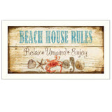 Beach House Rules White Framed Print Wall Art - Homeroots - Flyclothing LLC
