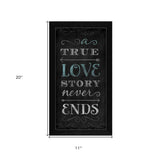 A TRUE Love Story Never Ends Black Framed Print Wall Art - Homeroots - Flyclothing LLC