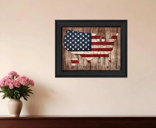 America The Beautiful Black Framed Print Wall Art - Homeroots - Flyclothing LLC
