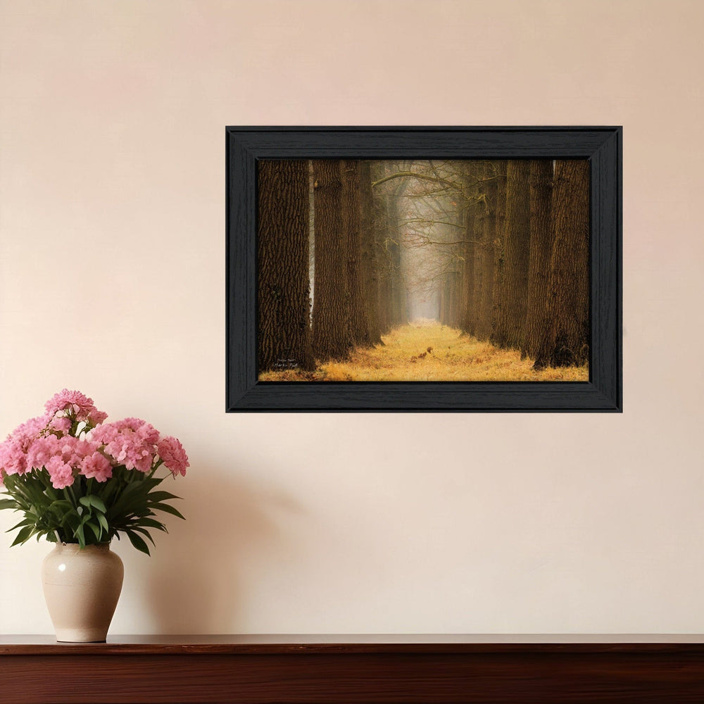 Yellow Path Black Framed Print Wall Art - Homeroots - Flyclothing LLC
