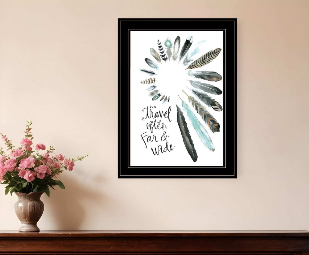 Travel Often Far and Wide 2 Black Framed Print Wall Art - Homeroots - Flyclothing LLC