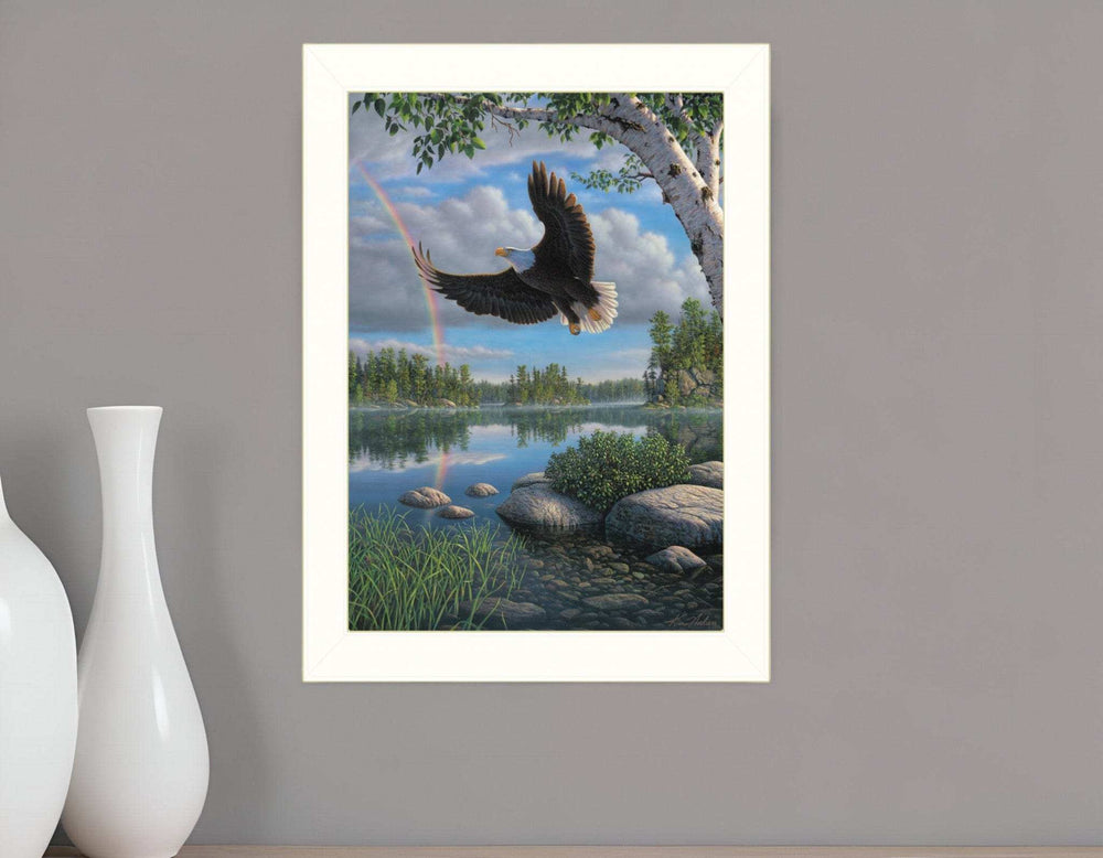 On Eagles Wings 2 White Framed Print Wall Art - Homeroots - Flyclothing LLC