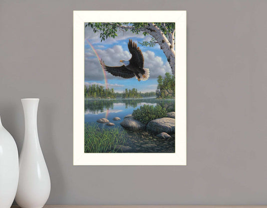 On Eagles Wings 2 White Framed Print Wall Art - Homeroots - Flyclothing LLC