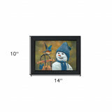 Bluebird Snowman Black Framed Print Wall Art - Homeroots - Flyclothing LLC