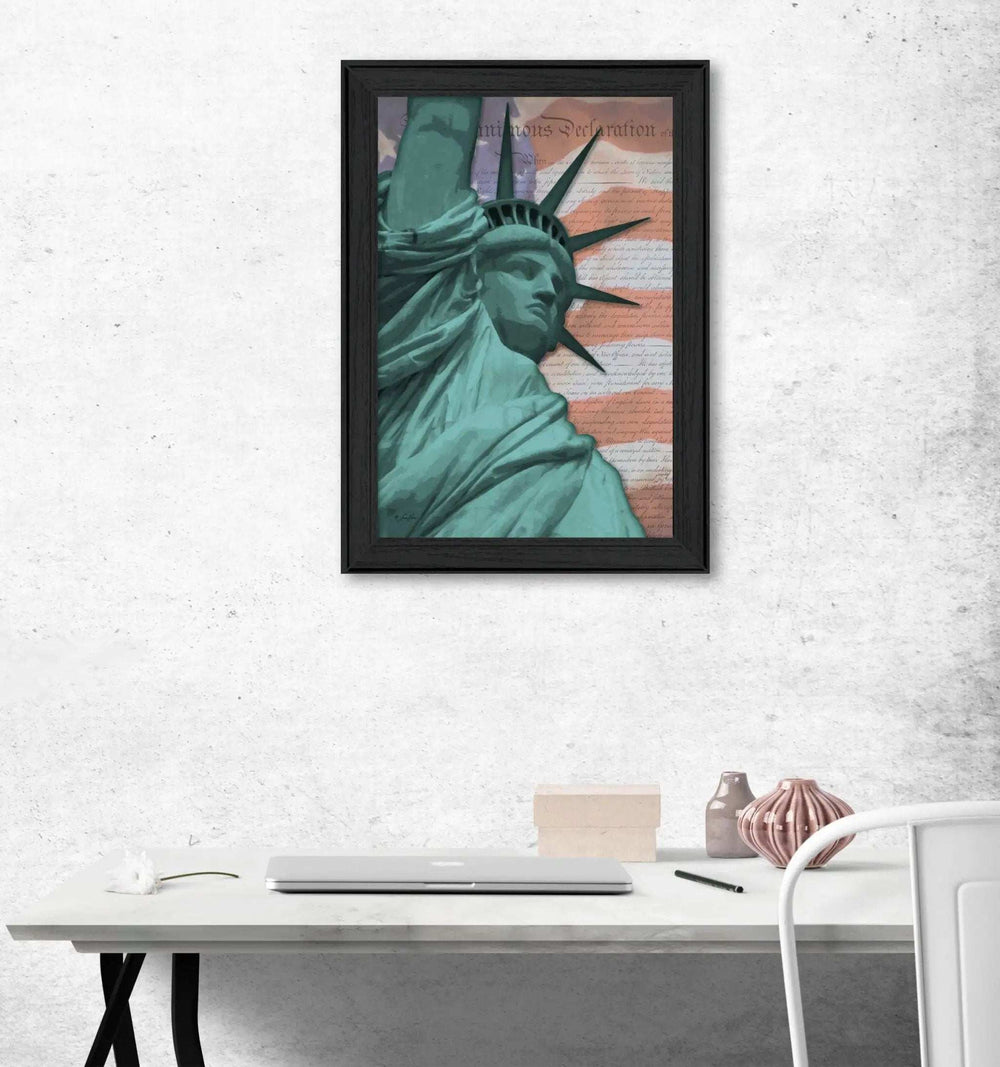 Lady Liberty Black Framed Print Wall Art - Homeroots - Flyclothing LLC