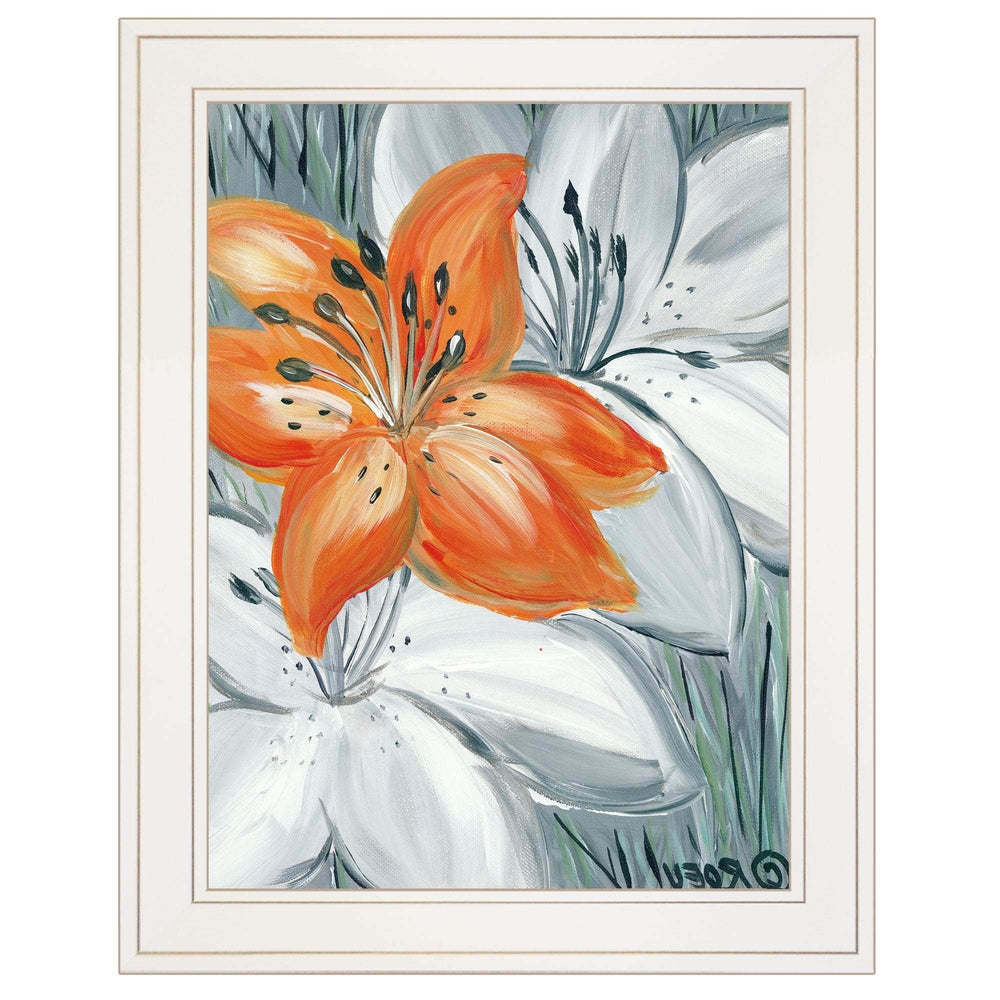 Tiger Lily in Orange 1 White Framed Print Wall Art - Homeroots - Flyclothing LLC