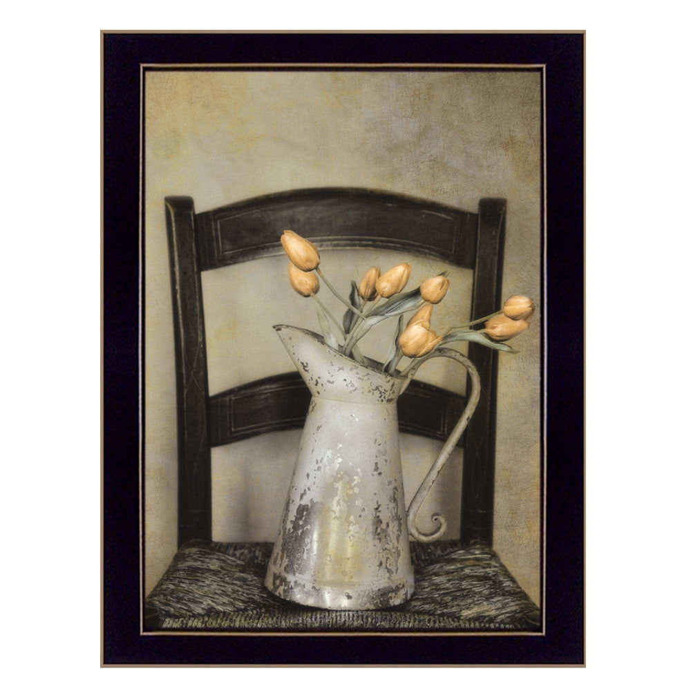 Golden Tulips 2 Black Framed Print Wall Art - Homeroots - Flyclothing LLC