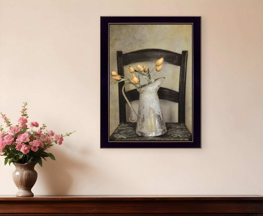 Golden Tulips 2 Black Framed Print Wall Art - Homeroots - Flyclothing LLC