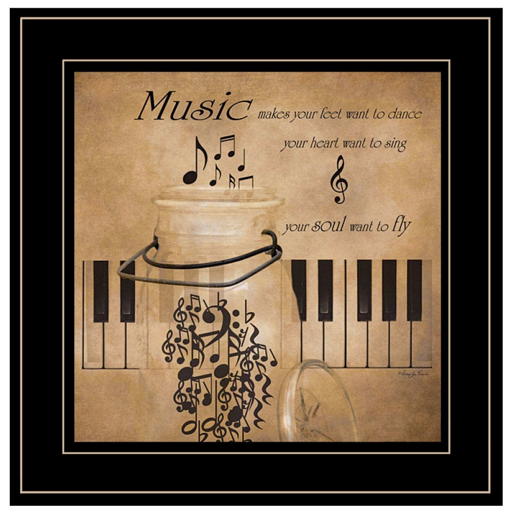 Music 2 Black Framed Print Wall Art - Homeroots - Flyclothing LLC