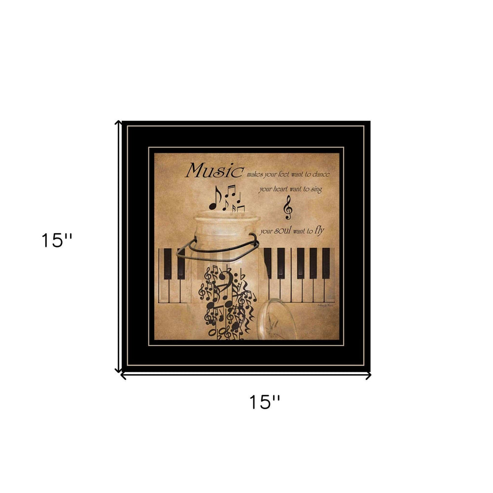 Music 2 Black Framed Print Wall Art - Homeroots - Flyclothing LLC