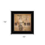 Music 2 Black Framed Print Wall Art - Homeroots - Flyclothing LLC