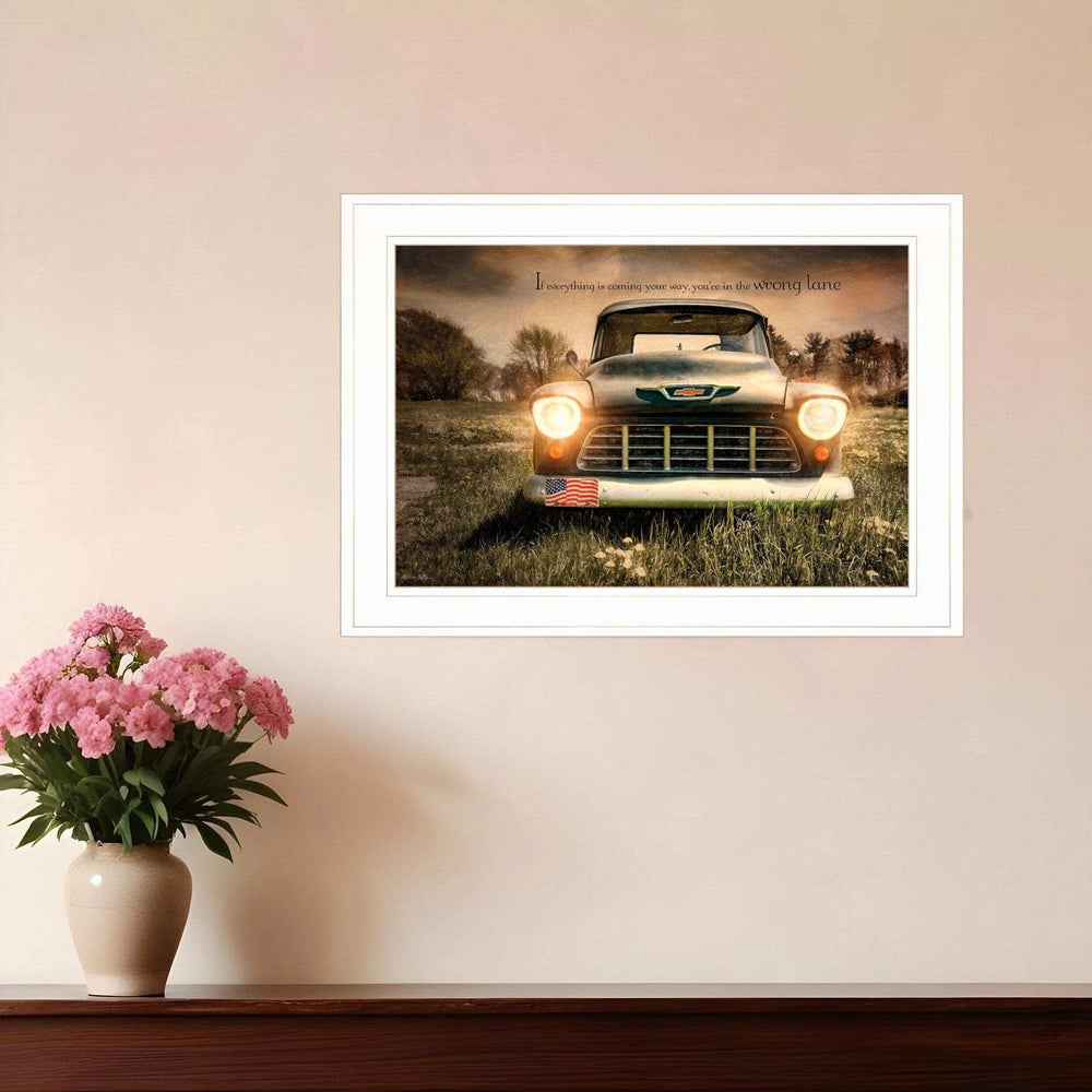 Wrong Lane 1 White Framed Print Wall Art - Homeroots - Flyclothing LLC