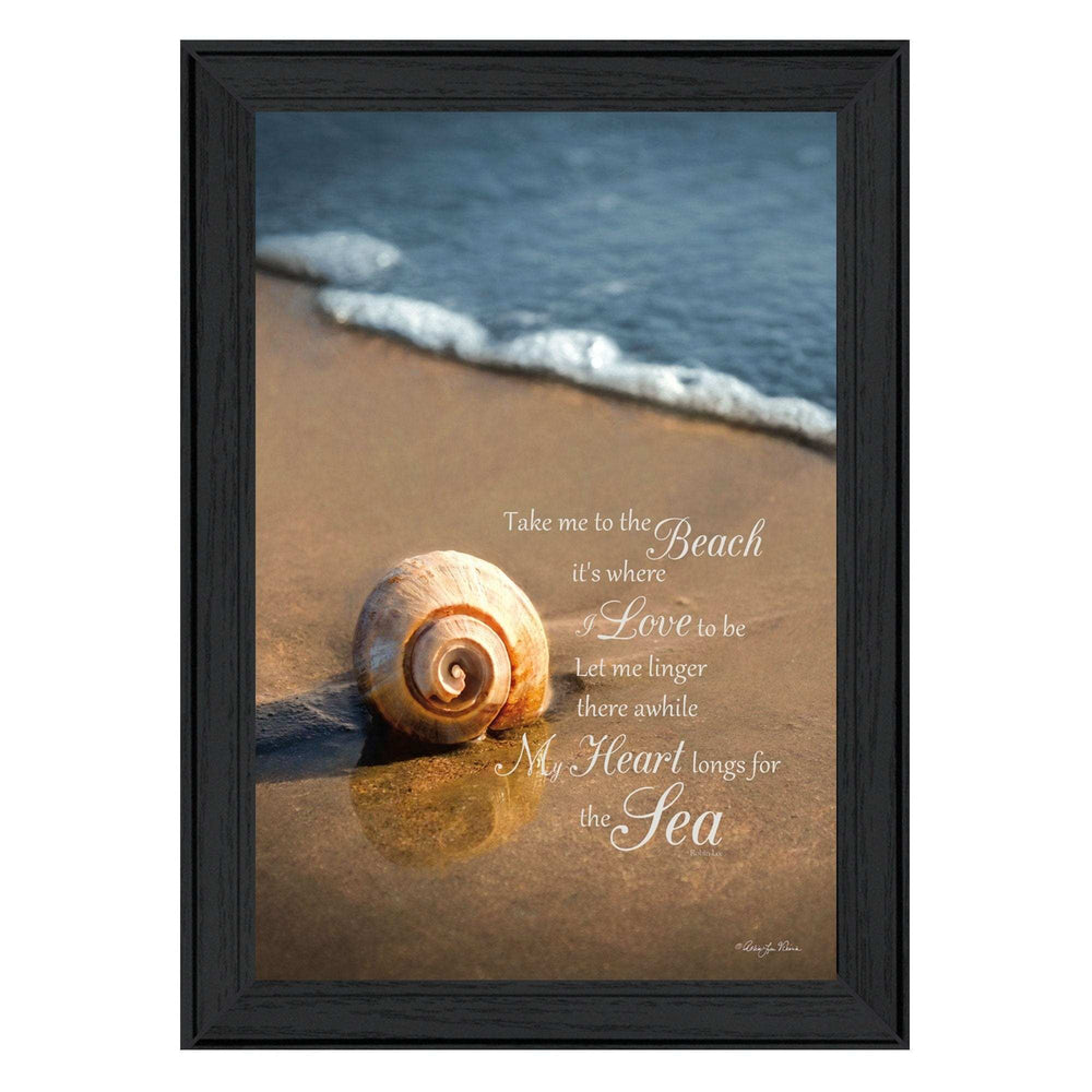 Take Me to the Beach Black Framed Print Wall Art - Homeroots - Flyclothing LLC