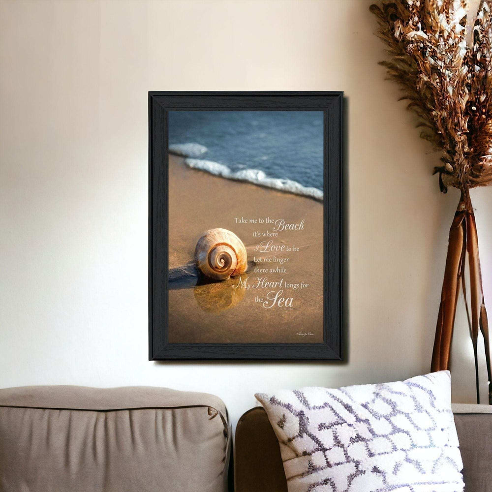 Take Me to the Beach Black Framed Print Wall Art - Homeroots - Flyclothing LLC