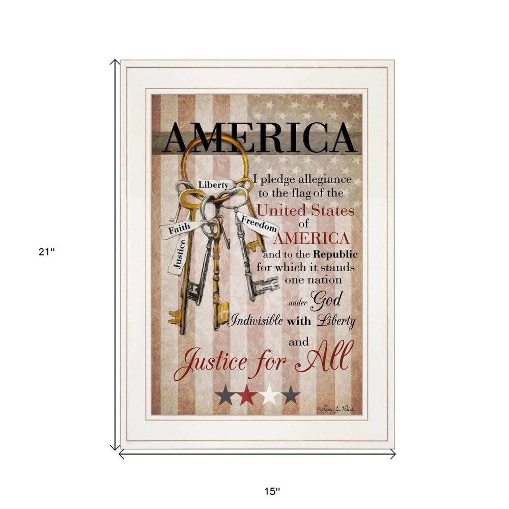 The Keys to Freedom 2 White Framed Print Wall Art - Homeroots - Flyclothing LLC