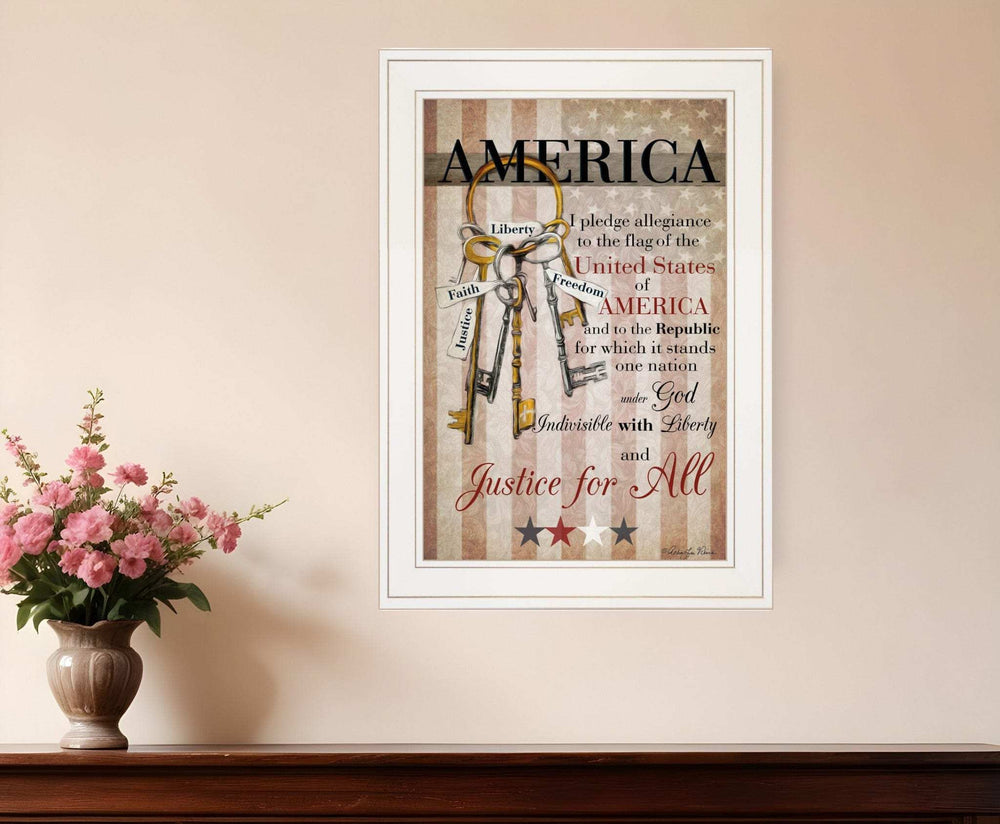 The Keys to Freedom 2 White Framed Print Wall Art - Homeroots - Flyclothing LLC