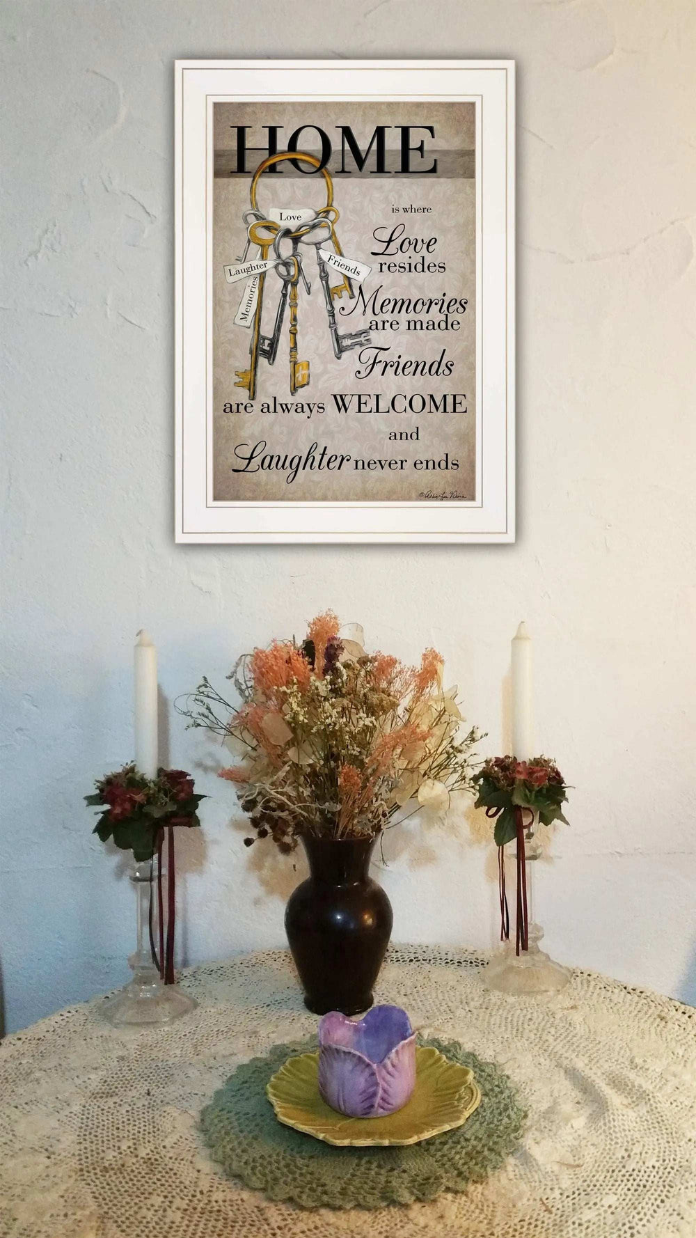 House Keys 1 White Framed Print Wall Art - Homeroots - Flyclothing LLC