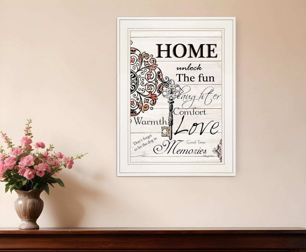 Home or Laughter 1 White Framed Print Wall Art - Homeroots - Flyclothing LLC