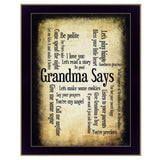 Grandma Says 2 Black Framed Print Wall Art - Homeroots - Flyclothing LLC