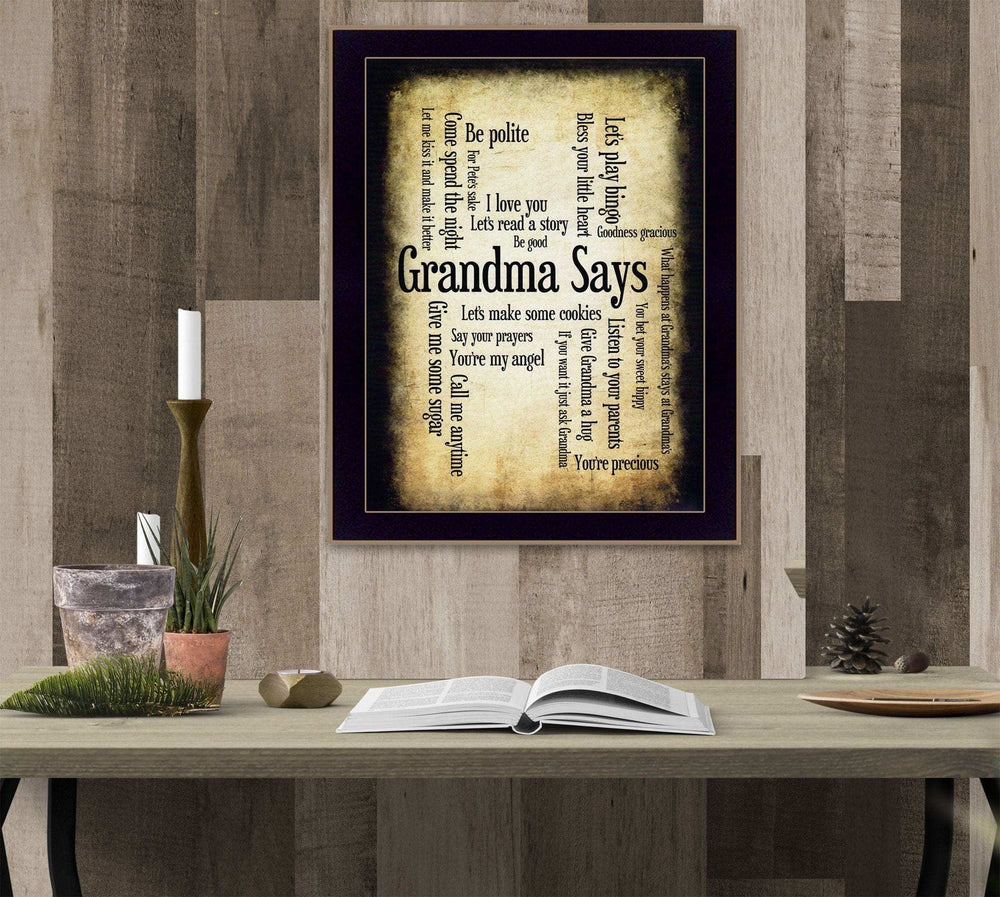 Grandma Says 2 Black Framed Print Wall Art - Homeroots - Flyclothing LLC