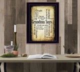Grandma Says 2 Black Framed Print Wall Art - Homeroots - Flyclothing LLC