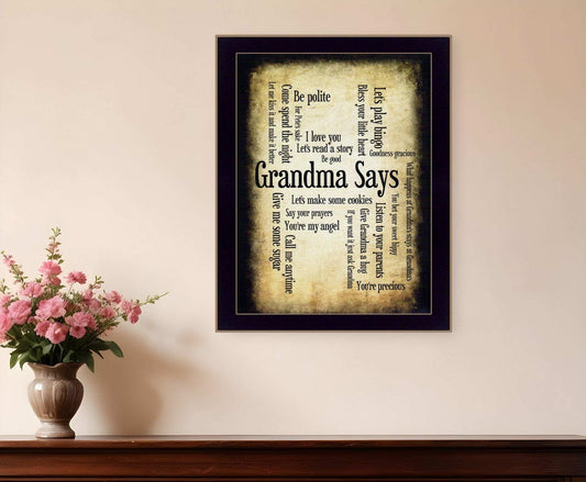 Grandma Says 2 Black Framed Print Wall Art - Homeroots - Flyclothing LLC