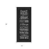 Family Rules 1 Black Framed Print Wall Art - Homeroots - Flyclothing LLC