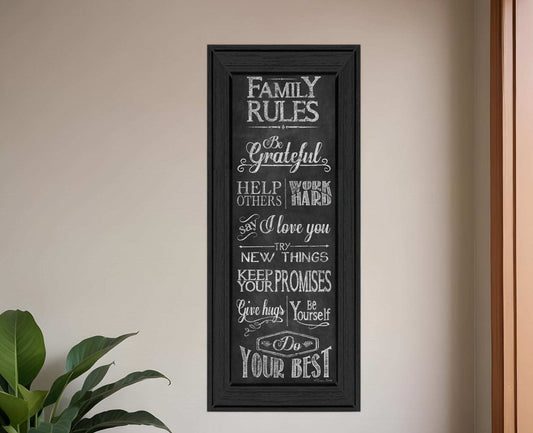 Family Rules 1 Black Framed Print Wall Art - Homeroots - Flyclothing LLC