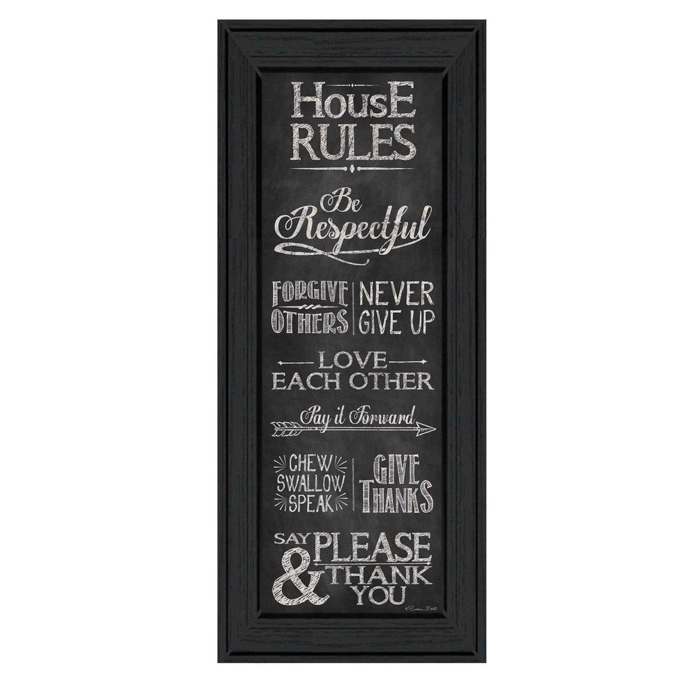 House Rules Black Framed Print Wall Art - Homeroots - Flyclothing LLC