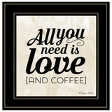 All You Need is Love and Coffee 2 Black Framed Print Wall Art - Homeroots - Flyclothing LLC
